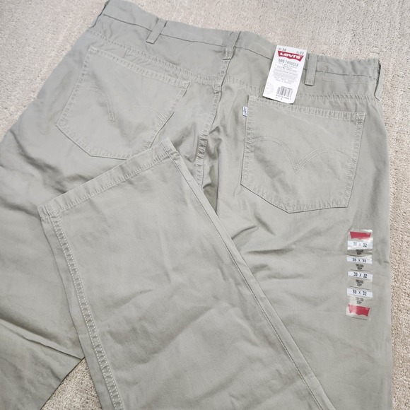 Levis 505 Pants Trousers Men 38x32 Straight Leg Beige Khakis Twill Field Guide - Picture 1 of 9